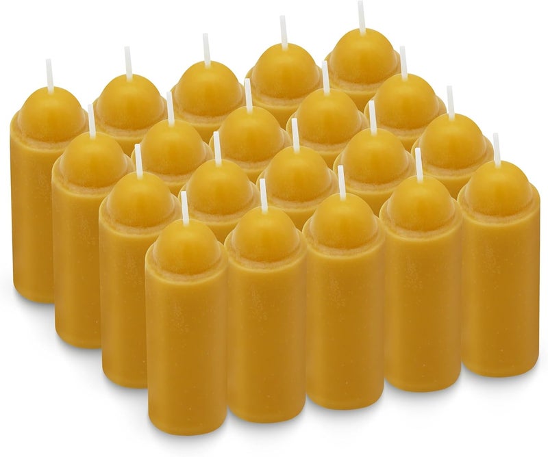 NOMFIX 15-Hour Natural Beeswax Candles Compatible with Candle Lanterns - Smokeless Clean Long Lasting Burning for Outdoor, Camping, Emergency, Survival Emergency Preparedness- 20Pack - Image 1